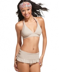 Coco Rave's shirred skirted bottom features a ruffled trim for a flirty look! (Clearance)