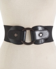 A chunky stretch belt by Style&co. cinches up your look with a pull back snap at front.
