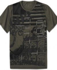 Get a modern take on classic Americana style with this graphic t-shirt from Kenneth Cole Reaction.