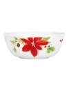 A season of entertaining and celebration will flourish with the Winter Meadow serving bowl from Lenox. Red poinsettia and crisp holly bloom on ivory porcelain designed to complement the mix-and-match dinnerware collection.