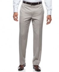 Head into neutral territory for the season. These slim-fit pants from Alfani RED keep your look light and nautral.