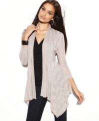 Top off your look with INC's essential ribbed cardigan! Pair it with everything from jeans to dresses.
