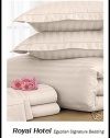 Royal Hotel's Stripe Ivory 800 Thread Count 4pc Queen Bed Sheet Set 100% Egyptian Cotton, Sateen Stripe, Deep Pocket