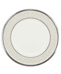 For more than 90 years, Noritake has made an art of setting the table. Whether you host gala home soirees or prefer to dine casually with the family, Noritake has a perfect tabletop setting for you. The formal Silver Palace collection is a masterpiece of  textural contrast, combining smooth white bone china with a band of embossed, silver-trimmed detailing, lavishly finished with a polished platinum rim.