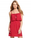 A draped ruffle adds a modern flair to this Ali & Kris A-line sundress - perfect for a summer day-to-night look!