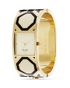 Get deco inspired: kate spade new york's bangle ticker flaunts gold and enamel designs.