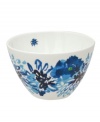 Out of the blue. A vibrant floral motif blossoms on this deep soup or cereal bowl, ensuring your table is anything but garden variety. (Clearance)