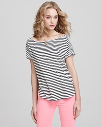 Maritime-inspired stripes lend a chic nautical edge to this Soft Joie tee.
