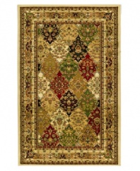 A captivating diamond arrangement of Persian-inspired patterns create a rich rug design from Safavieh. Crafted in Turkey of soft polypropylene, this rug radiates timeless allure with the added convenience of easy-care construction. (Clearance)