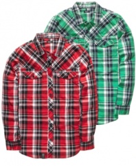 Dressed up or down, this plaid shirt from LRG will keep you comfortable in any occasion.