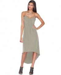This dress from Bar III makes a dramatic statement with an asymmetrical hemline. Wear it day or night for a chic look.