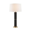 The black faux crocodile post atop a warm brass base on this Ralph Lauren table lamp casts an elegant light in any room.