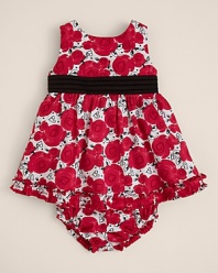 A touch of elegance for your little gal, this empire waist dress blooms with color and classic style.
