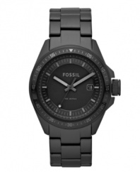 Black on black: the modern man's dress code. A handsome Decker watch by Fossil.