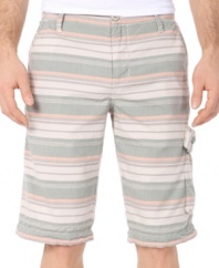 Set yourself apart.  Step outside of the box with these casual striped shorts from Buffalo David Bitton.
