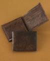 Trade out your old wallet for the cool, distressed look of this durable leather billfold from Geoffrey Beene.