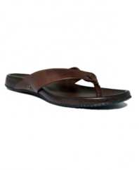 These classic men's flip-flops are all grown up. Crafted in supple leather, Kenneth Cole gives a more sophisticated take on casual men's sandals.