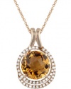 Effy Jewlery Rose Gold Citrine and Diamond Pendant, 4.48 TCW