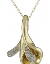 10k Gold Calla Lily Diamond Pendant (.06 cttw, I-J Color, I2-I3 Clarity), 18