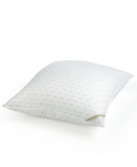Sleep in style. Featuring an allover Calvin Klein logo print, this soft European pillow features push fiberfill that holds its clean lines, support and shape. Also features a linen Calvin Klein label on one corner.