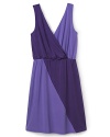 A vision in purple, this faux wrap-front dress by Un Deux Trois is a mix of sophisticated styling that remains playful and age appropriate.