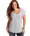 Team your jeans with Eyeshadow's short sleeve plus size tee, finished by a sheer back.