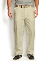 A classic linen pant is ideal for your spring look.  Keep it light with this pair from Nautica.