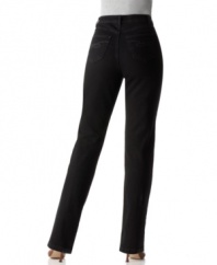 Look your slimmest in these Style&co. straight-leg jeans, featuring a special tummy-smoothing panel at the front.