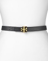 Crafted of leather and accented by an understated designer buckle, Tory Burch's signature belt effortlessly lends looks a dash of the brand's polished-chic.