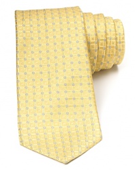 Bright color is balanced by the classic shape and design of this exceptionally soft tie, rendered in premium Italian silk for a luxurious addition to your fine dress shirting.