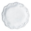 Handmade from Venetian terra marrone, or brown clay, this pretty white dinner plate is embellished with a rustically feminine lace motif.