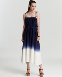 In elegant ombre, this MARC BY MARC JACOBS silk and cotton maxi dress-cinched at the waist with a flattering tie belt-elevates your day whether you're headed to brunch or out for a day of shopping with friends.