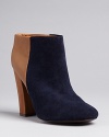 These Joie booties have double the personality in a single, stylish basic: contrast keeps the look intriguing.