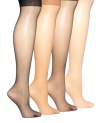 Add a subtly sheer sheen to your legs with these pretty knee highs by Hanes Silk Reflections.