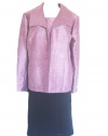 Kasper Women's Shimmer Weave Jacket  With Crepe Skirt, Blush/Black, 24W