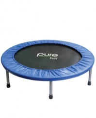 Ideal for aerobic and cardiovascular workout routines for the entire family, this Pure Fun 40 Mini Trampoline with Handrail support is perfect for low impact fitness routines. Jump on and go!