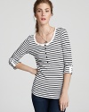 Chic buttons and smart stripes dress up this Splendid tee for an updated take on a wardrobe staple.
