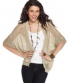 Batwing sleeves, plus an open-knit design, makes this American Rag cardigan a chic layer to jeans and tees!