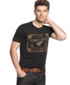 Upgrade your casual style with this hip graphic t-shirt from Armani Jeans.