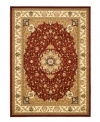 Safavieh's Lyndhurst collection offers the beauty and painstaking detail of traditional Persian and European styles with the ease of polypropylene. With a symphony of florals, vines and latticework detailing, these beautiful rugs bring warmth and life to any room. Polypropylene resists stains, keeping rugs pristine for years to come. This rug features a soft ivory border with ornate detailing throughout. A striking, supernova-like medallion floats in the center of the dramatic red interior. (Clearance)