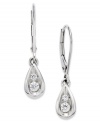 A glimpse of glamour. These petite teardrop-shaped earrings feature two round-cut diamonds each (1/4 ct. t.w.) in a 14k white gold leverback setting. Approximate drop: 1 inch.
