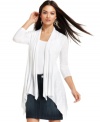 Top off your look with INC's essential ribbed cardigan! Pair it with everything from jean shorts to dresses.