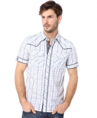 On the lighter side of things. Refresh your everyday wardrobe with this shirt from Buffalo David Bitton.