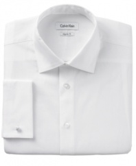 Elevate your basics with this French-cuffed shirt from the master of modern tailoring, Calvin Klein.