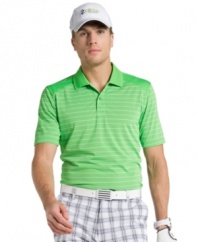 Good game. Prepare for a great day on the links before ever taking a swing with this stylish Izod polo shirt featuring moisture wicking for comfort and UPF protection.