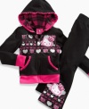 She can snuggle up in these cozy fleece pants with a crown Hello Kitty graphic exclusive to Macy's!