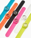 Bold and bright colors make these slap-on wristwatches fantastically flashy and fun.