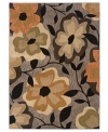 A series of modern florals appear in earthy hues upon this chic Palermo area rug from Sphinx. Woven of durable, long nylon fibers that also offer a soft hand, it serves to enliven any space with a rich, luxurious color palette.