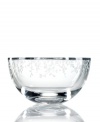 Etched with stems of leafy foliage, the Gardner Street peony bowl from kate spade emanates fresh, contemporary elegance in luminous crystal. A lovely accent for the bookcase or coffee table and beautiful gift for style-minded brides.