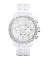 Blinding beauty: a sparkling white watch by Michael Kors.